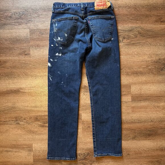 Levi's Jeans Mens 28x29 Blue 501 Paint Splatter Distressed Cotton Denim Pants - Picture 2 of 4